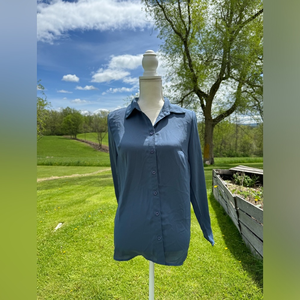 Blue button down